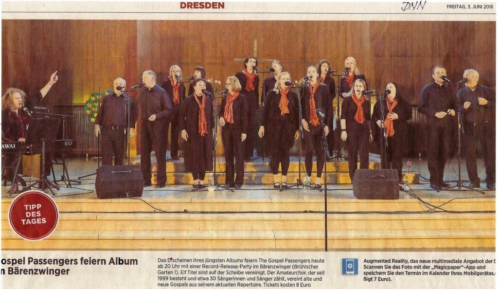 Dresdner Gospel Chor The Gospel Passengers feiern Record Releas Party im Bärenzwinger
